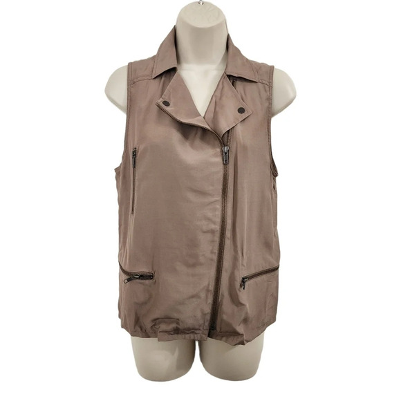 TROUVE Brown Sleeveless Zip-Up Vest Size XS NWT - Picture 1 of 9